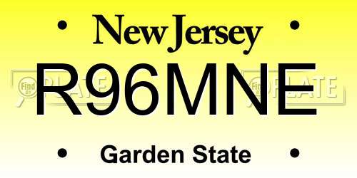 R96MNE New Jersey License Plate