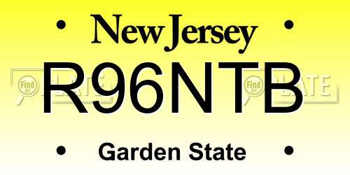 R96NTB New Jersey License Plate