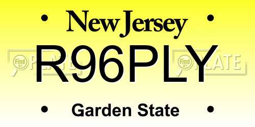 R96PLY New Jersey License Plate