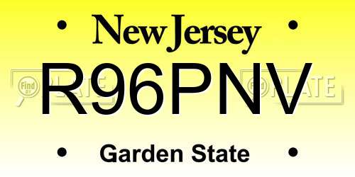 R96PNV New Jersey License Plate