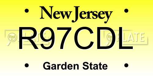R97CDL New Jersey License Plate