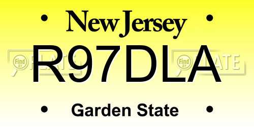 R97DLA New Jersey License Plate