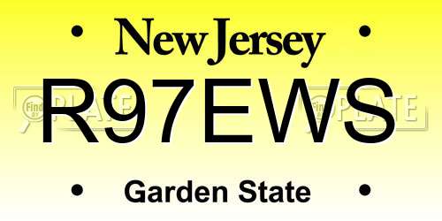 R97EWS New Jersey License Plate