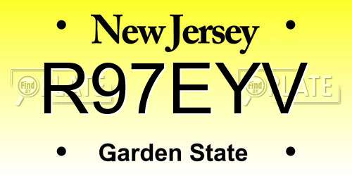 R97EYV New Jersey License Plate