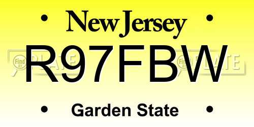 R97FBW New Jersey License Plate