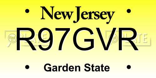 R97GVR New Jersey License Plate