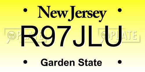 R97JLU New Jersey License Plate