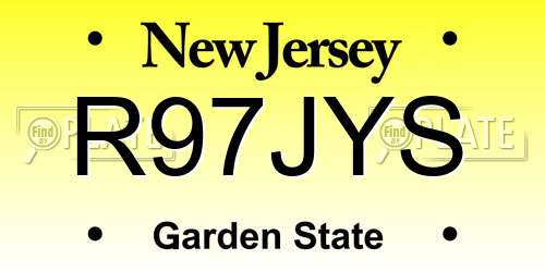 R97JYS New Jersey License Plate