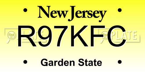 R97KFC New Jersey License Plate