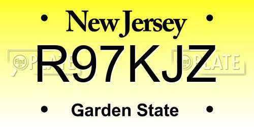 R97KJZ New Jersey License Plate
