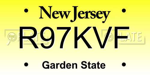 R97KVF New Jersey License Plate