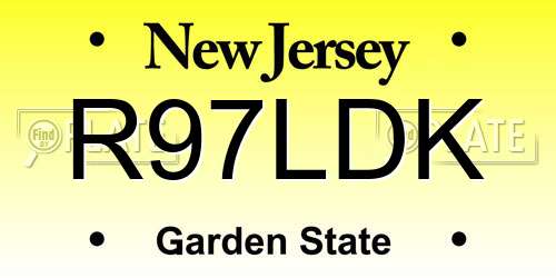 R97LDK New Jersey License Plate