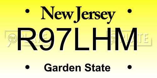 R97LHM New Jersey License Plate
