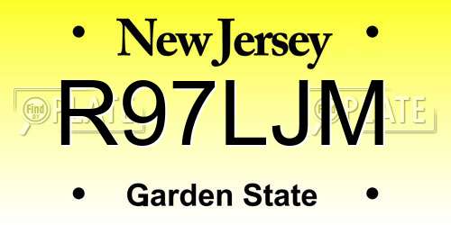 R97LJM New Jersey License Plate