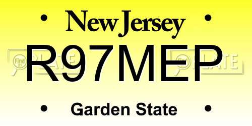 R97MEP New Jersey License Plate