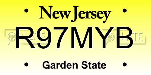 R97MYB New Jersey License Plate
