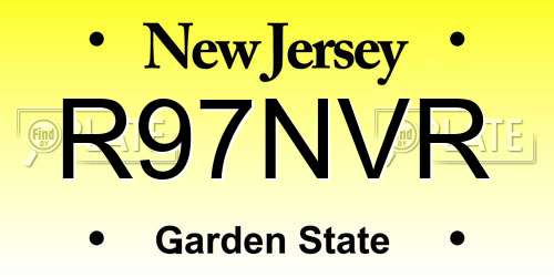 R97NVR New Jersey License Plate