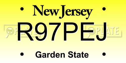 R97PEJ New Jersey License Plate