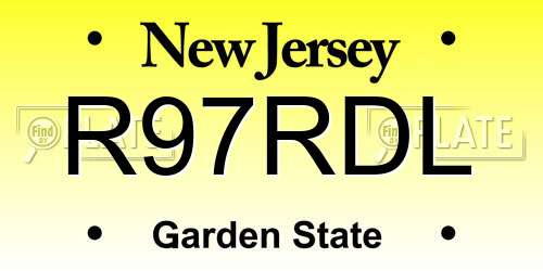 R97RDL New Jersey License Plate