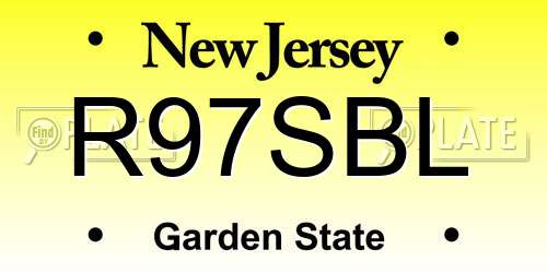 R97SBL New Jersey License Plate