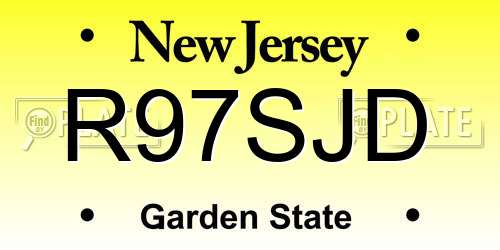 R97SJD New Jersey License Plate