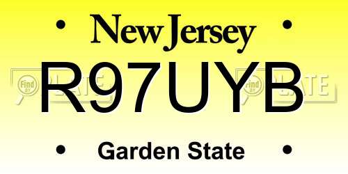 R97UYB New Jersey License Plate