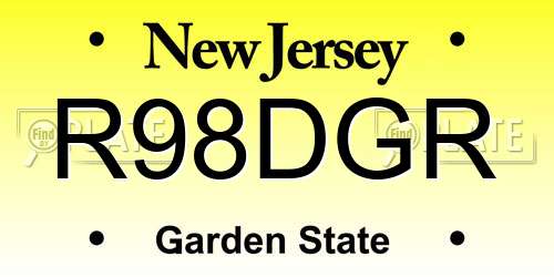 R98DGR New Jersey License Plate