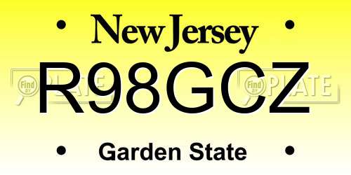 R98GCZ New Jersey License Plate