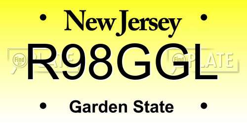 R98GGL New Jersey License Plate