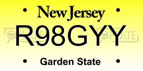 R98GYY New Jersey License Plate