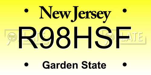 R98HSF New Jersey License Plate