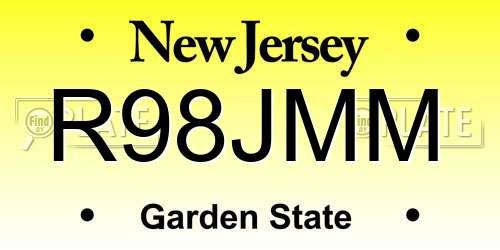 R98JMM New Jersey License Plate