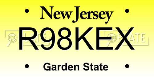 R98KEX New Jersey License Plate