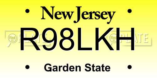 R98LKH New Jersey License Plate