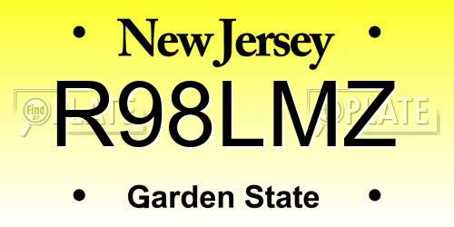 R98LMZ New Jersey License Plate