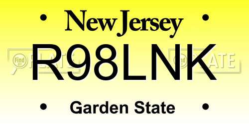 R98LNK New Jersey License Plate