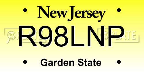 R98LNP New Jersey License Plate