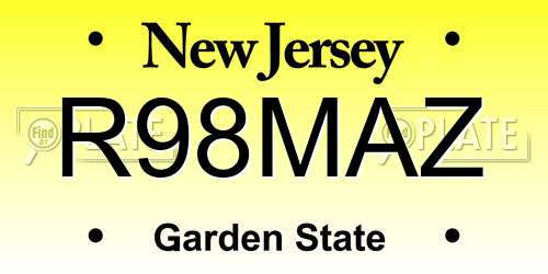 R98MAZ New Jersey License Plate