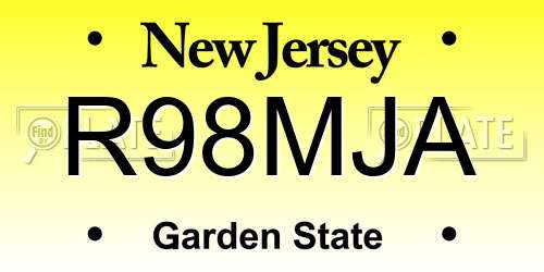 R98MJA New Jersey License Plate