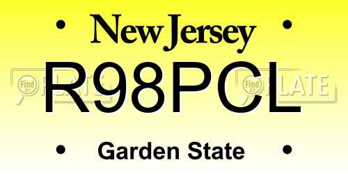 R98PCL New Jersey License Plate