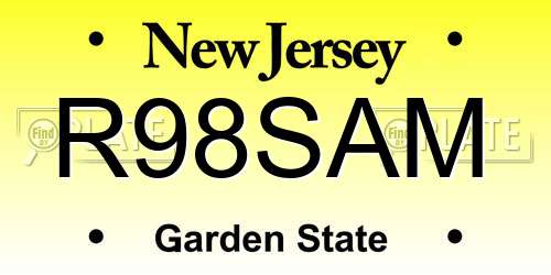 R98SAM New Jersey License Plate