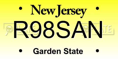 R98SAN New Jersey License Plate