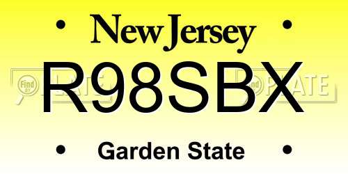 R98SBX New Jersey License Plate