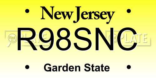 R98SNC New Jersey License Plate