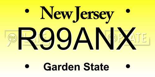 R99ANX New Jersey License Plate