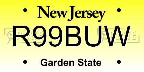 R99BUW New Jersey License Plate