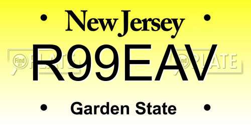 R99EAV New Jersey License Plate