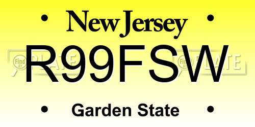 R99FSW New Jersey License Plate