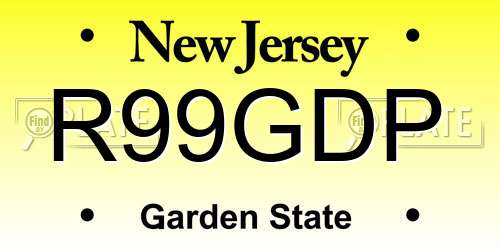 R99GDP New Jersey License Plate