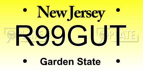 R99GUT New Jersey License Plate